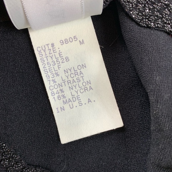 Tadashi Beaded Sheer Sleeve Top Long Sleeve Black M - Picture 6 of 6